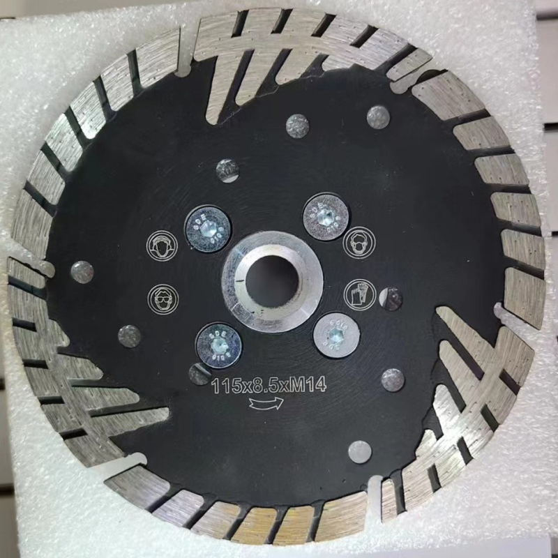 Cosmic Front flánzos gyémánt vágó lap gránit és márványhoz, cápafog, háromszög hullám, forrópréselt, modell 115