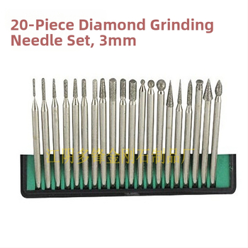 Duofeng DF03 Elektroplátovaná diamantová brúsna ihla, 20 ks, na brúsenie jade