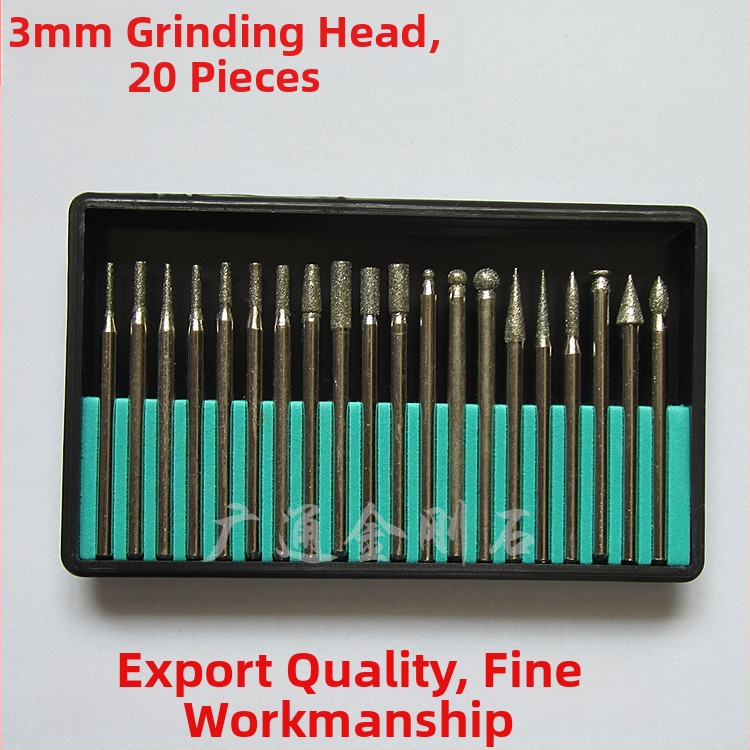 Duofeng DF03 Elektroplátovaná diamantová brúsna ihla, 20 ks, na brúsenie jade