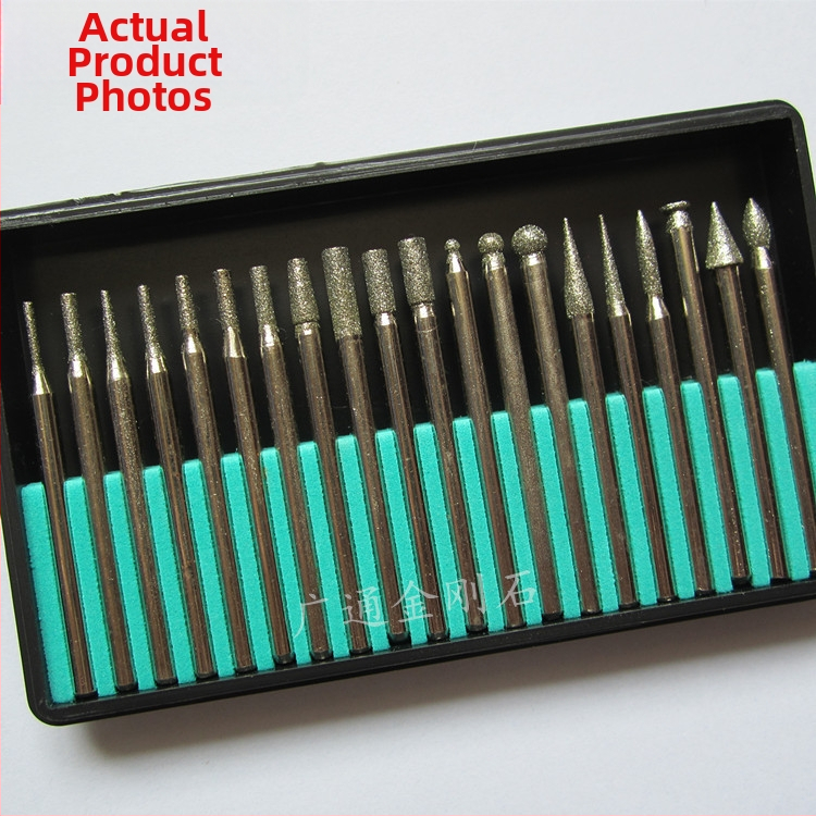 Duofeng DF03 Elektroplátovaná diamantová brúsna ihla, 20 ks, na brúsenie jade