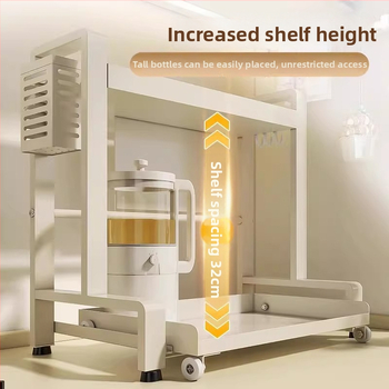 Vytiahniteľný dvojposchodový kuchynský stojan na koreniny, z uhlíkovej ocele, montáž bez vŕtania