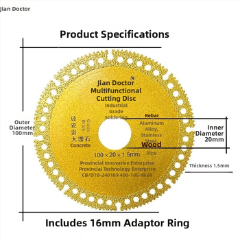Dr. Jian D10 zlatni višenamjenski dijamantni disk za rezanje sa procesom spajanja