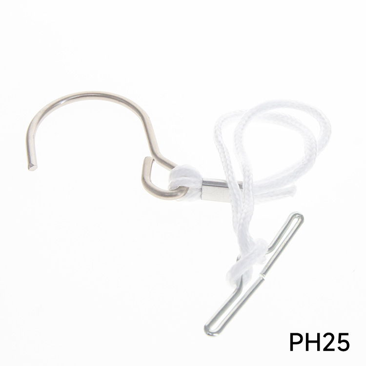 Minta kampó ruházathoz (vasból) – görbült, kötél és húzó kampó variánsokkal, varrógép-kiegészítő