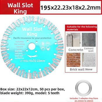 Gyémánt vágó korong száraz vágáshoz, hornyolt kialakítással, márványhoz, kőhöz és csempéhez, Dry Cut King modell