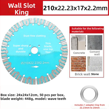 Gyémánt vágó korong száraz vágáshoz, hornyolt kialakítással, márványhoz, kőhöz és csempéhez, Dry Cut King modell
