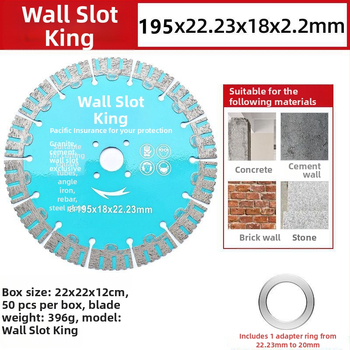 Gyémánt vágó korong száraz vágáshoz, hornyolt kialakítással, márványhoz, kőhöz és csempéhez, Dry Cut King modell