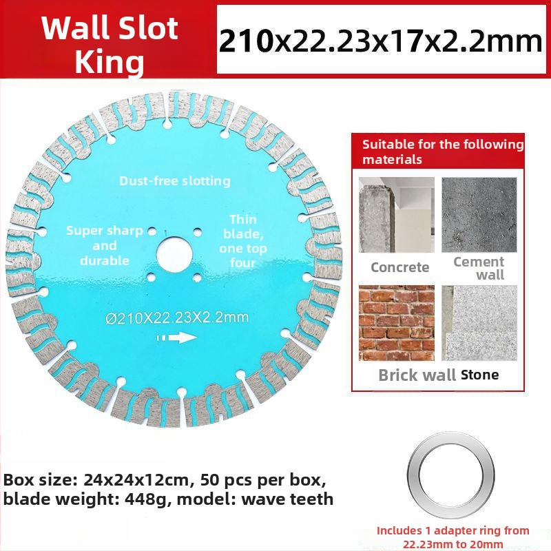 Gyémánt vágó korong száraz vágáshoz, hornyolt kialakítással, márványhoz, kőhöz és csempéhez, Dry Cut King modell