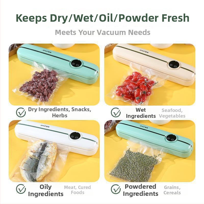 Vakuové baliace zariadenie na potraviny – automatické mokré a suché uzatvorenie, ABS plášť, 90W, 220V, kapacita do 500 ml