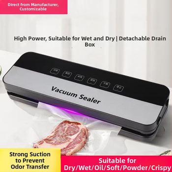 Automatický domáci vákuovací stroj – ABS konštrukcia, 120W, 110-220V, objem 500–1000 ml, dotykové ovládanie