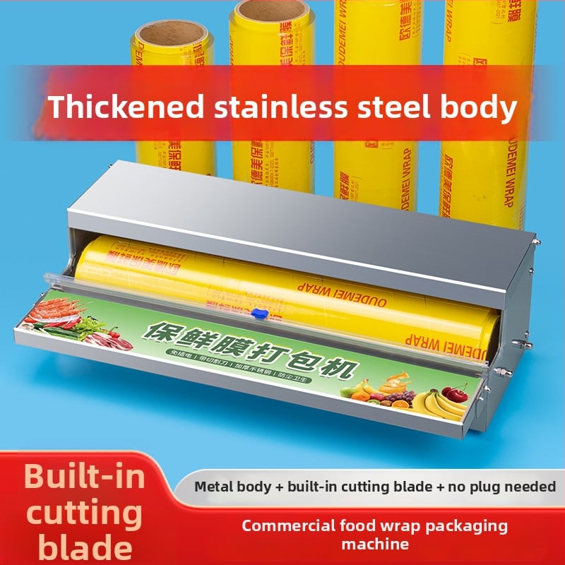 Komerčný baliaci stroj na fóliu, ručné ovládanie, vhodný pre plastovú fóliu, funkcia tesnenia