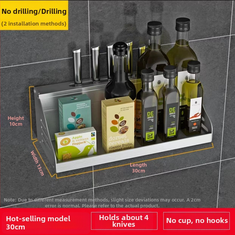 Aluminijski kuhinjski zidni stalak s L-oblikom dizajna, višenamjenski otklonjivi organizator noževa, model 007