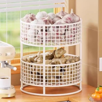 Evesigar multifunkcionális asztali fűszeres polc vas művészeti kivitelben, ghimbir és fokhagyma tárolására, modern minimalista stílus