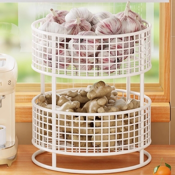 Evesigar multifunkcionális asztali fűszeres polc vas művészeti kivitelben, ghimbir és fokhagyma tárolására, modern minimalista stílus