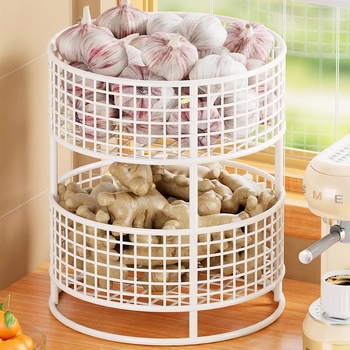 Evesigar multifunkcionális asztali fűszeres polc vas művészeti kivitelben, ghimbir és fokhagyma tárolására, modern minimalista stílus