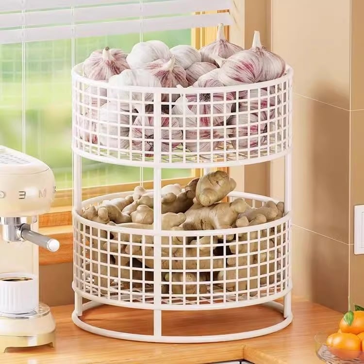 Evesigar multifunkcionális asztali fűszeres polc vas művészeti kivitelben, ghimbir és fokhagyma tárolására, modern minimalista stílus