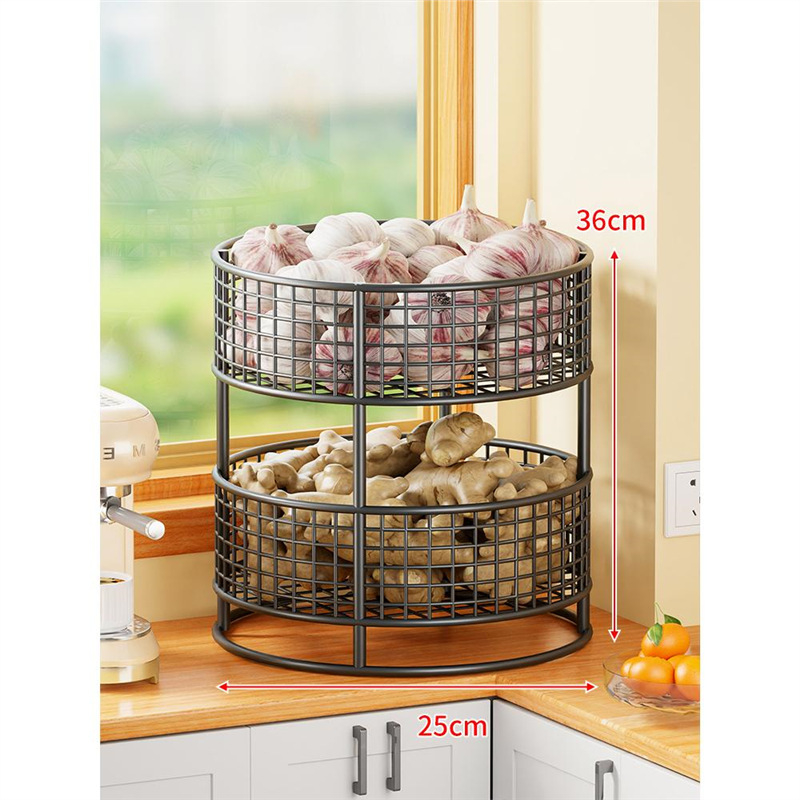 Evesigar multifunkcionális asztali fűszeres polc vas művészeti kivitelben, ghimbir és fokhagyma tárolására, modern minimalista stílus