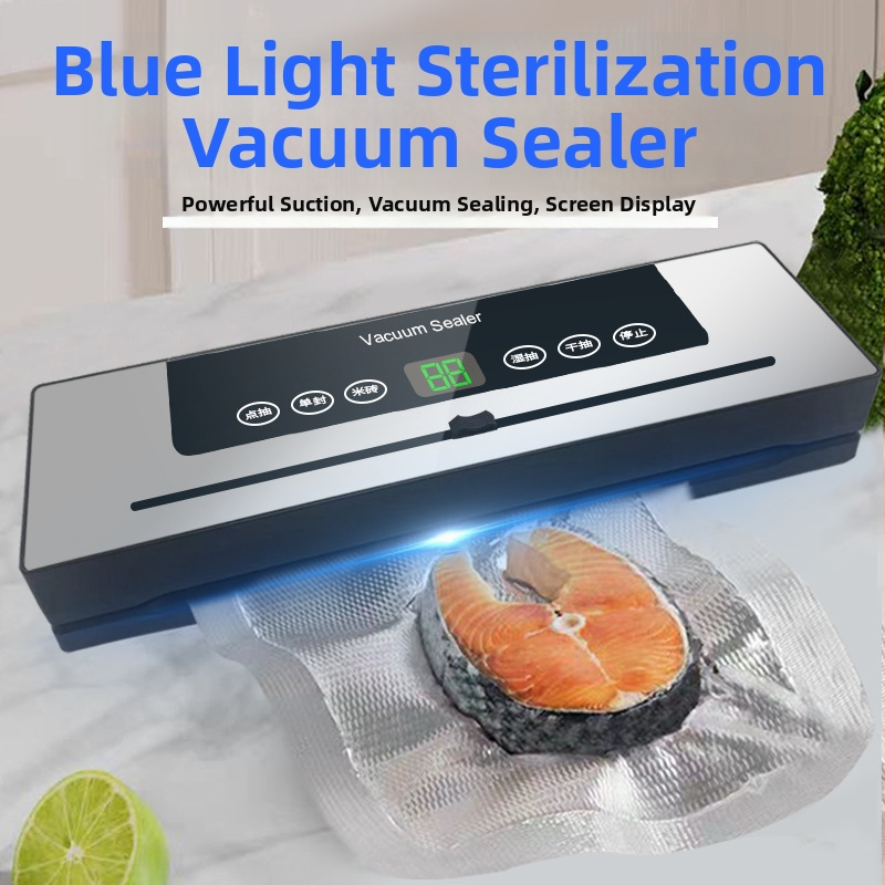 Kompaktný domáci vákuový baliaci stroj, automatické plastové uzatváranie, nerezová oceľ