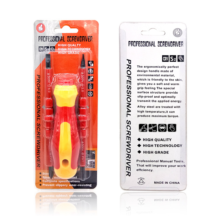 3-u-1 izolirani dvostrani odvijač set, magnetičnim vrhovima, Cr-V čelik, 144 g, za izolaciju, auto popravke, industriju i kućno održavanje