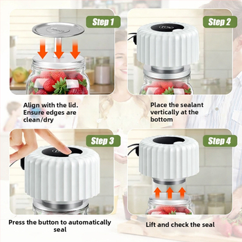 Vákuový zavaľovač pre Mason poháre USB napájanie, ABS púzdro, 5W, 3.7V, kapacita 500–1000 ml