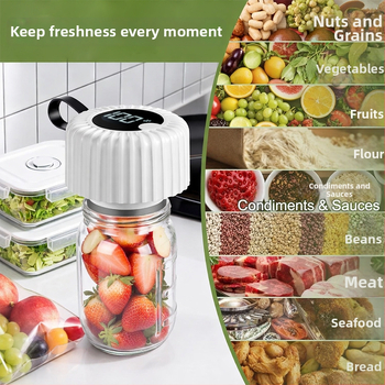 Vákuový zavaľovač pre Mason poháre USB napájanie, ABS púzdro, 5W, 3.7V, kapacita 500–1000 ml