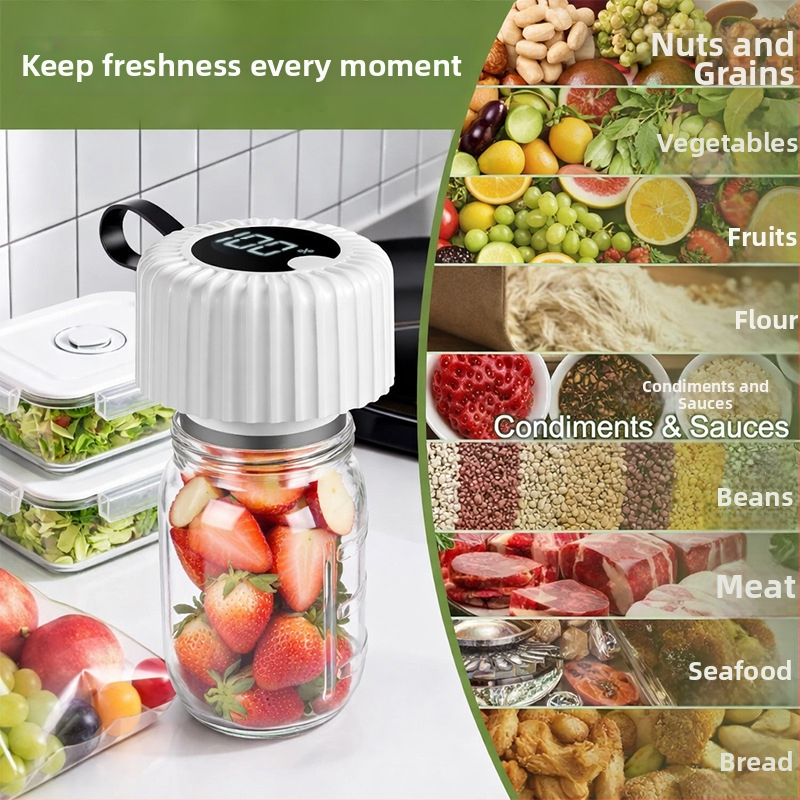 Vákuový zavaľovač pre Mason poháre USB napájanie, ABS púzdro, 5W, 3.7V, kapacita 500–1000 ml