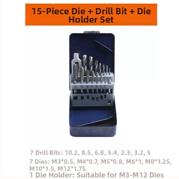 15/10/8-dijelni mini set tap i die, ručni držač za tap i die, metrički kombinirani set
