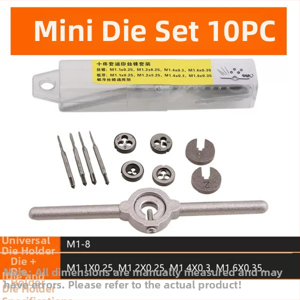 15/10/8-dielny mini set závitníkov a matíc, ručný držiak na závity, metrický kombinovaný set