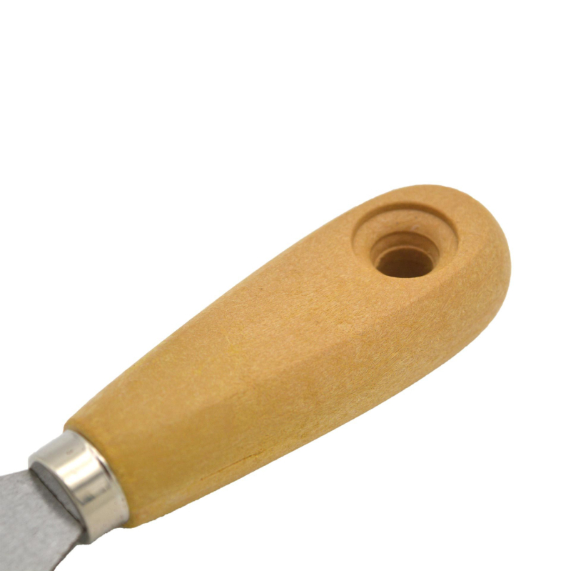 Cuțit pentru chituri cu lamă din oțel carbon și mâner din plastic – mâner cu aspect lemnos, șpaclu pentru curățare, unealtă meșteșugă