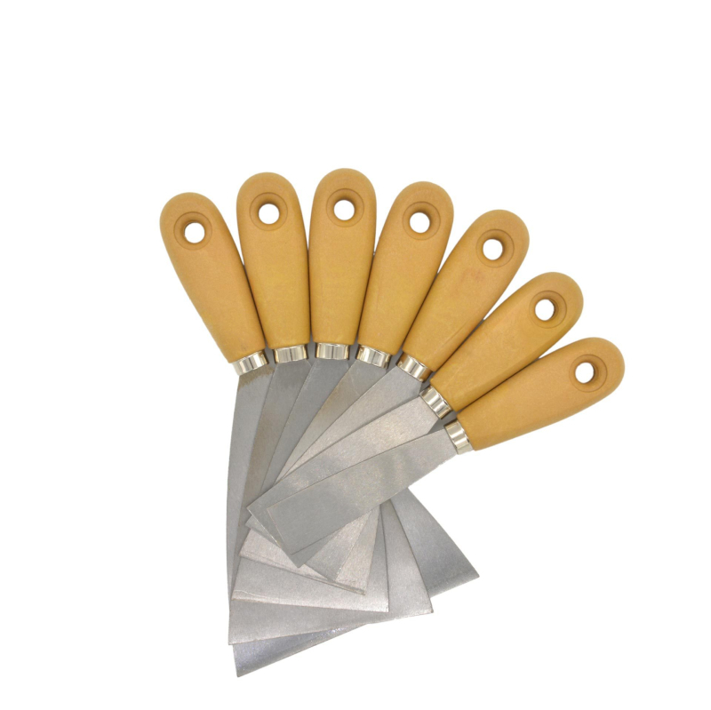 Cuțit pentru chituri cu lamă din oțel carbon și mâner din plastic – mâner cu aspect lemnos, șpaclu pentru curățare, unealtă meșteșugă