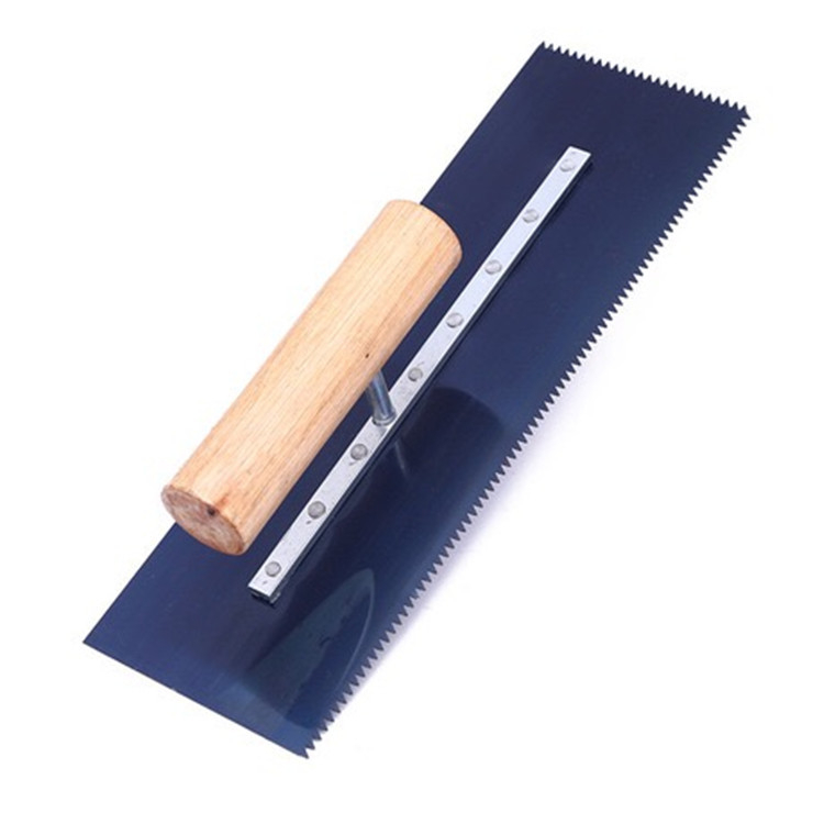 Qunxuan spatulă dințată manuală pentru podele epoxidice — model Half-Sided Tooth Knife, unealtă profesională pentru construcții pardoseli