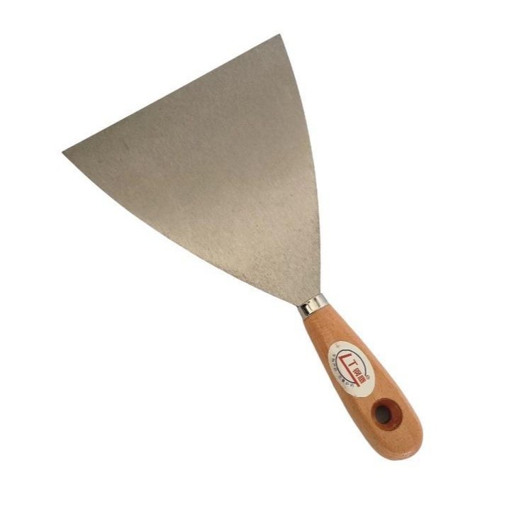 Spatulă pentru chit cu mâner din lemn, lamă 65Mn, pentru curățare și răzuire