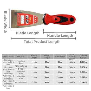 Di Chuang cuțit de chit din oțel inoxidabil, pentru răzuire, nivelare și vopsire — Fabricat în China