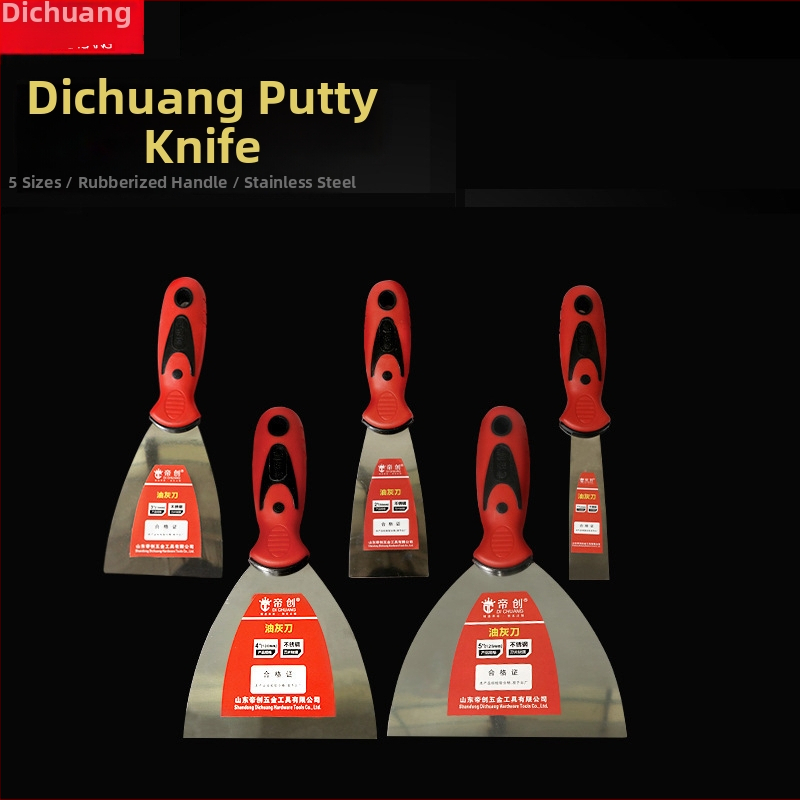 Di Chuang cuțit de chit din oțel inoxidabil, pentru răzuire, nivelare și vopsire — Fabricat în China