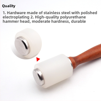 Čekić za graviranje kože, pravog modela | drvena drška, najlon glava | Shengyuchuang, model Leather carving hammer, za ručnu izradu kože