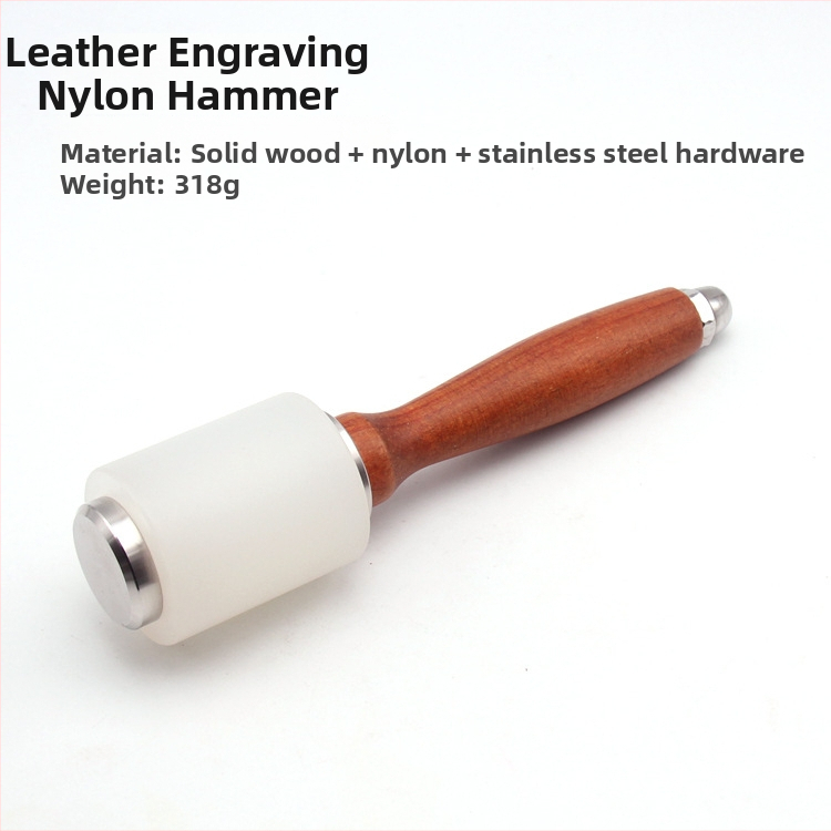 Čekić za graviranje kože, pravog modela | drvena drška, najlon glava | Shengyuchuang, model Leather carving hammer, za ručnu izradu kože
