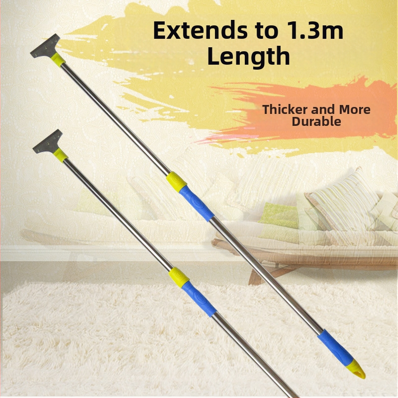 Teleskopska čistilna lopata s nehrđajućim čelikom oštricom, čeličnom drškom, željezna glava za čišćenje pločica i staklenih stijena.