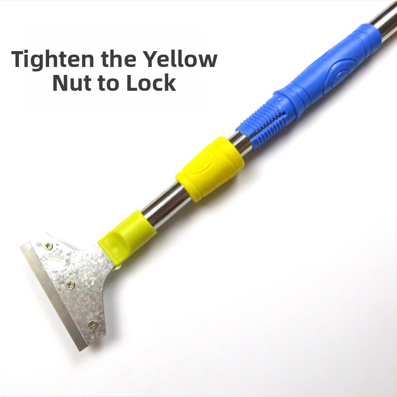 Teleskopska čistilna lopata s nehrđajućim čelikom oštricom, čeličnom drškom, željezna glava za čišćenje pločica i staklenih stijena.