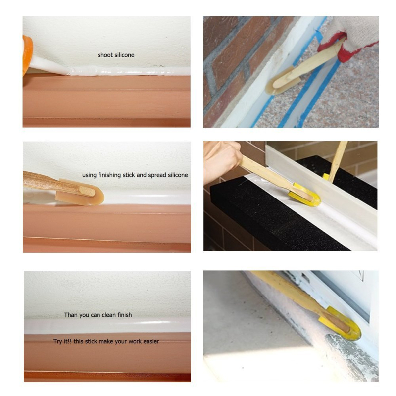 Četverodjelni set silikonskih alata za brtvljenje, s plastičnim škrabicama za vanjske zidove