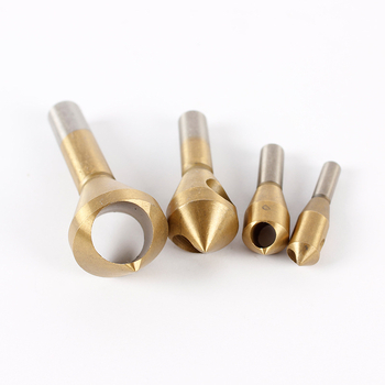 4-dijelni set alata za zaobljivanje rubova, jednostrani, 90° countersink bitovi, HSS s kobaltom, titan premaz