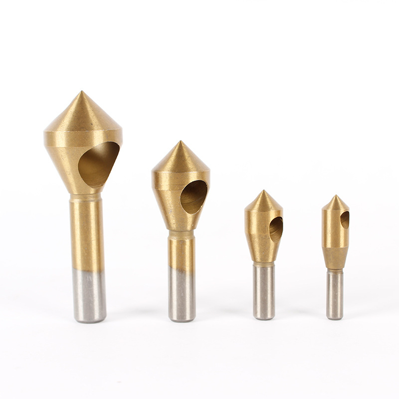 4-dijelni set alata za zaobljivanje rubova, jednostrani, 90° countersink bitovi, HSS s kobaltom, titan premaz