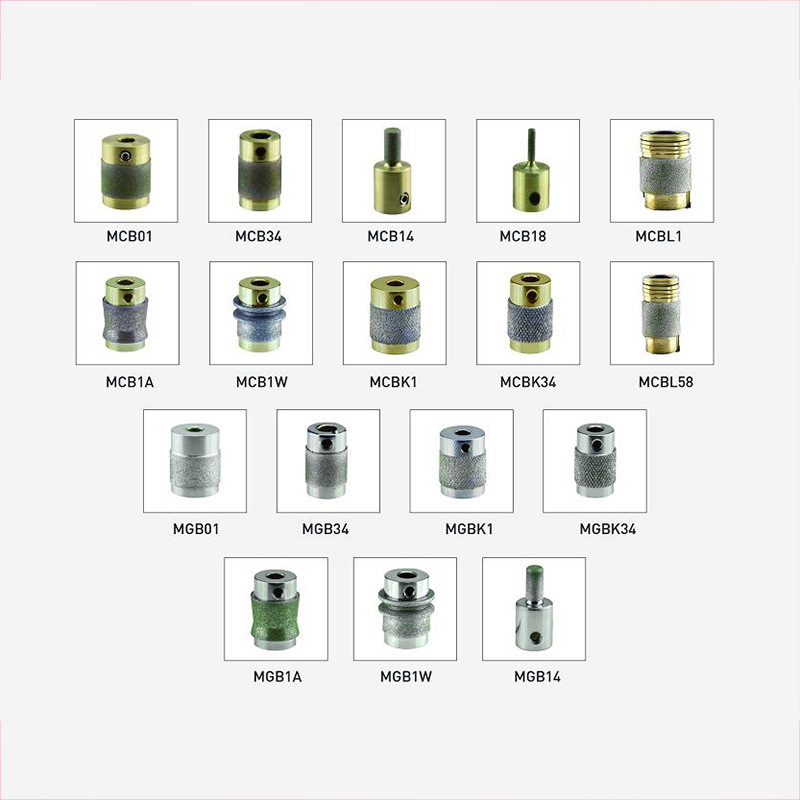 MCB18 Διαμαντό-χαλκός standard Τροχός Γυαλίσματος με Κεφαλή Γύαλισμα, Ηλεκτροπλατινωμένο, Σύνδεση με κράμα μετάλλων, Βάρος 31, Για βαθιά επεξεργασία γυαλιού