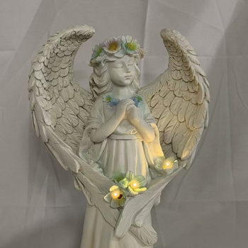 Solarno anđelsko vanjsko svjetlo za vrt, europski stil, statua od smole, vrtna dekoracija, 3D ispis