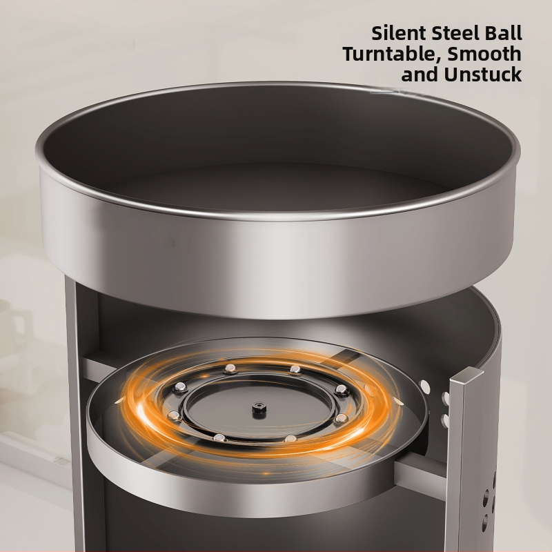 Nana rotirajući stalak za začine – kružni dizajn, karbonsko čelična konstrukcija, okretno bez bušenja, svijetao luksuzni stil, izlazak proljeće 2025