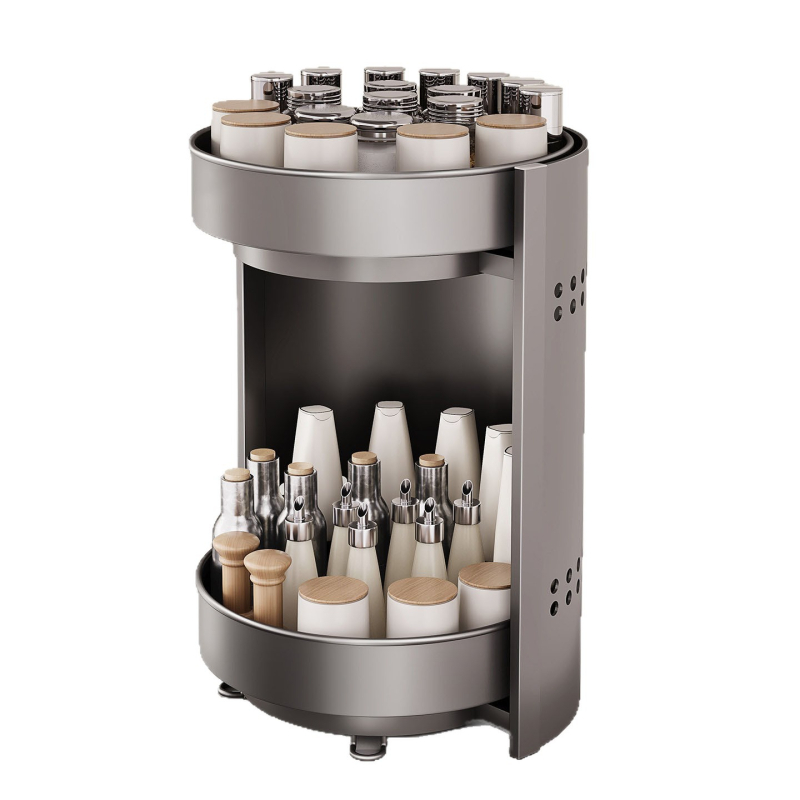 Nana rotirajući stalak za začine – kružni dizajn, karbonsko čelična konstrukcija, okretno bez bušenja, svijetao luksuzni stil, izlazak proljeće 2025