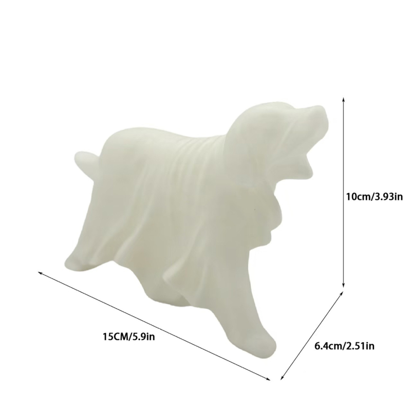 Statuie de câine fantomă, imprimare 3D, stil chinezesc, iluminat, decor pentru casă și curte, Halloween