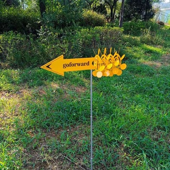 Željezna vjetrenjača skulptura za vanjsku upotrebu u vrtu – pastoralni geometrijski ukras