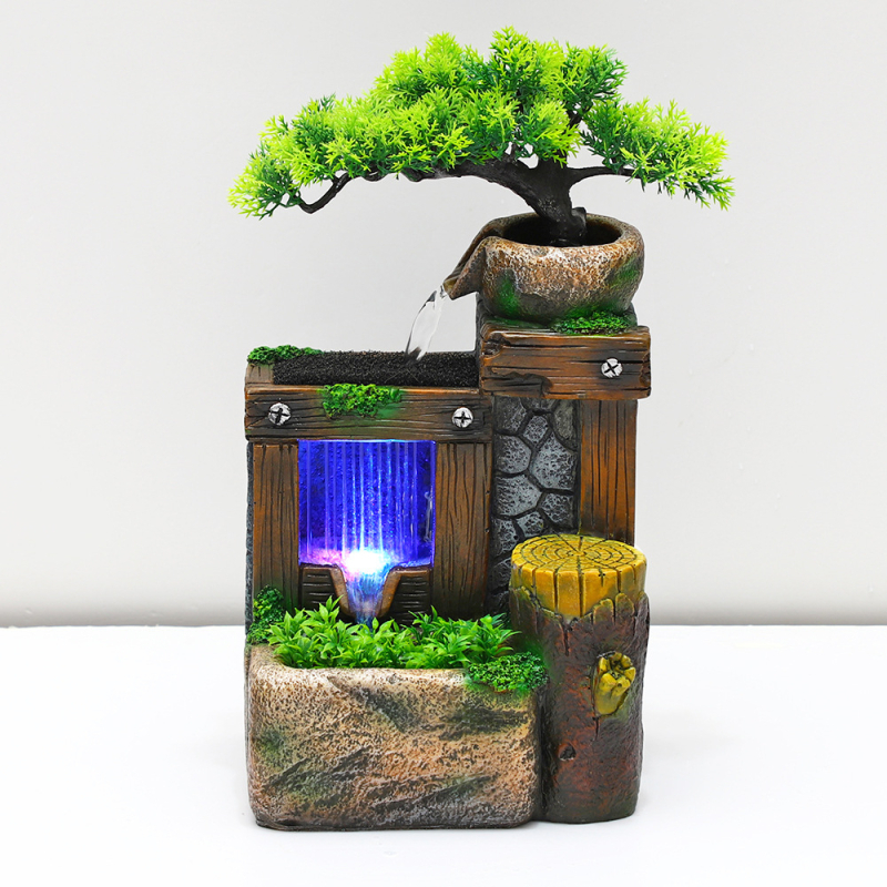 Διακοσμητικό φράγμα νερού για εξωτερικό κήπο – ρέον νερό, βραχώδες τοπίο, ρητίνη, Κωδ. 136, Hongru