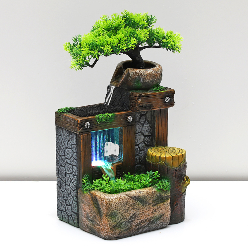 Διακοσμητικό φράγμα νερού για εξωτερικό κήπο – ρέον νερό, βραχώδες τοπίο, ρητίνη, Κωδ. 136, Hongru