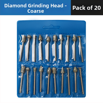 Set 20 kusov hrubých diamantových brúsnych hlavíc na brúsenie nefritu, skla, keramiky a kovov