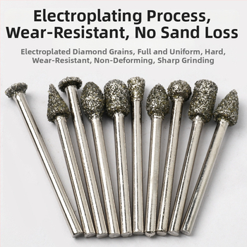 Set 20 kusov hrubých diamantových brúsnych hlavíc na brúsenie nefritu, skla, keramiky a kovov
